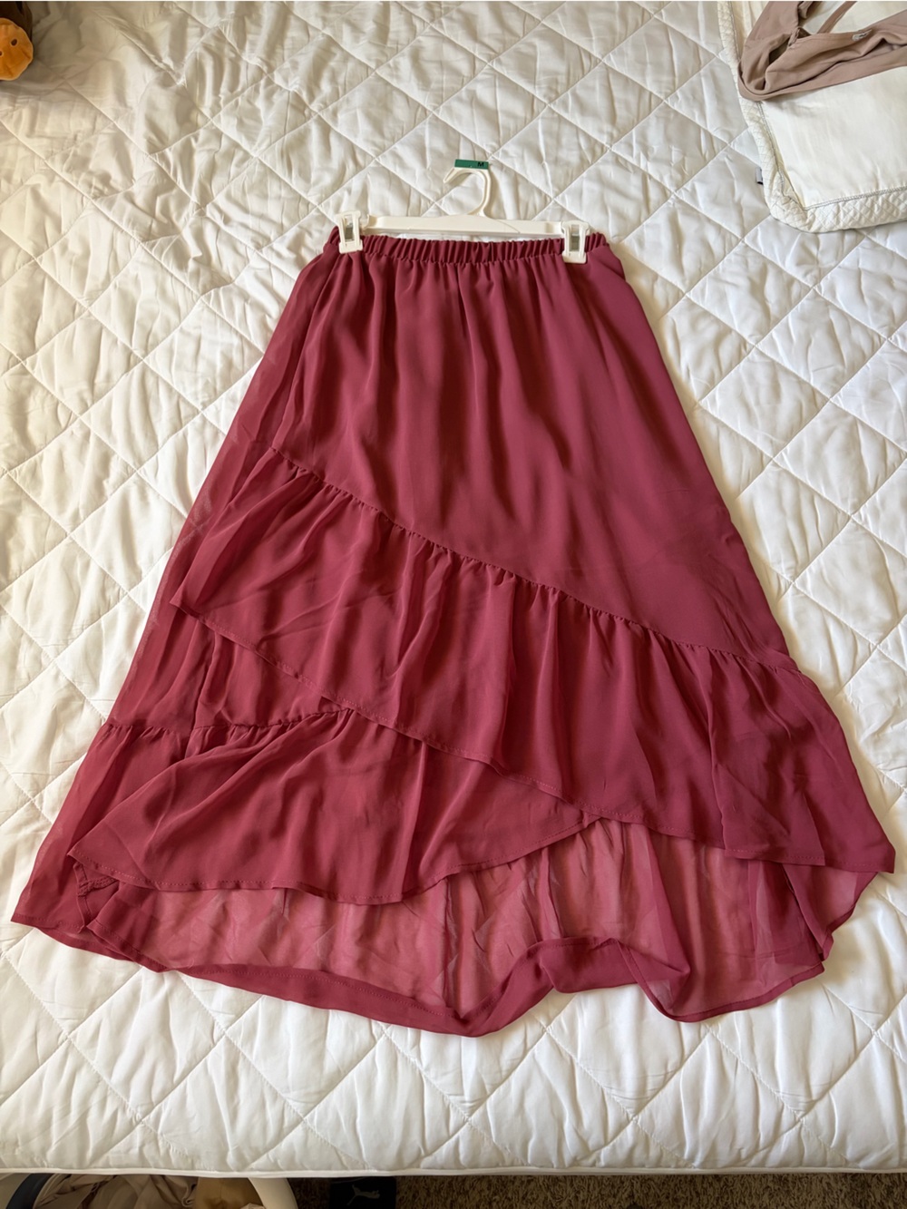 A New Day Tiered Burgundy Skirt